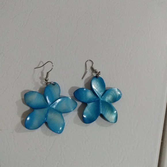 Hawaii Flower Earrings and Bracelet/Anklet - Picture 2 of 3